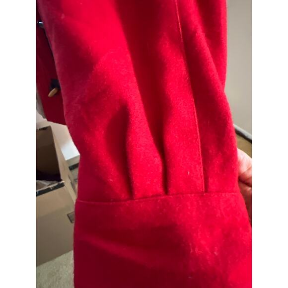 VTG women's Herman Kay wool red blend wool toggle‎ car coat 8 - Picture 8 of 12